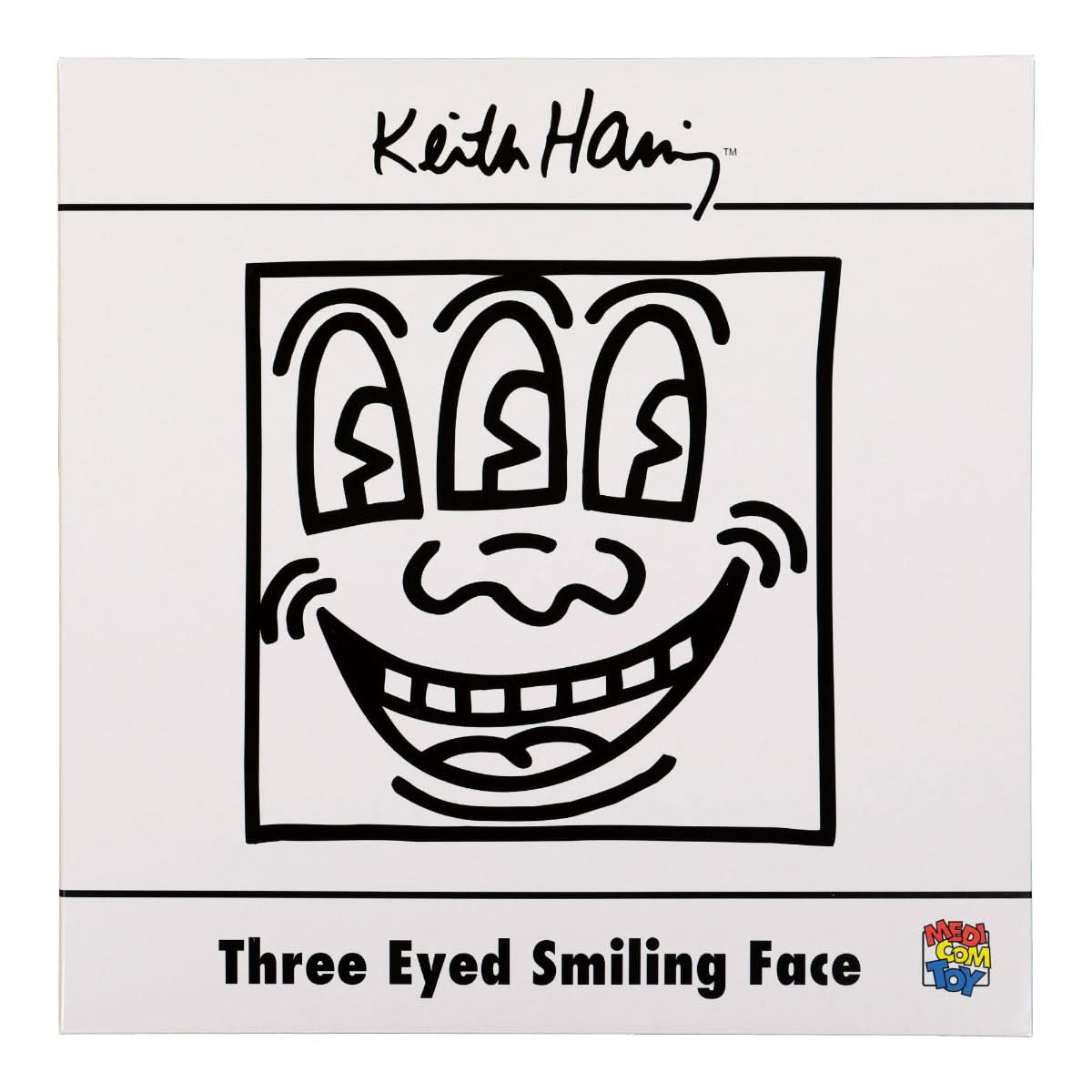 Medicom Keith Haring Three Eyed Smiling Face Statue White Detail view 2 | Gate