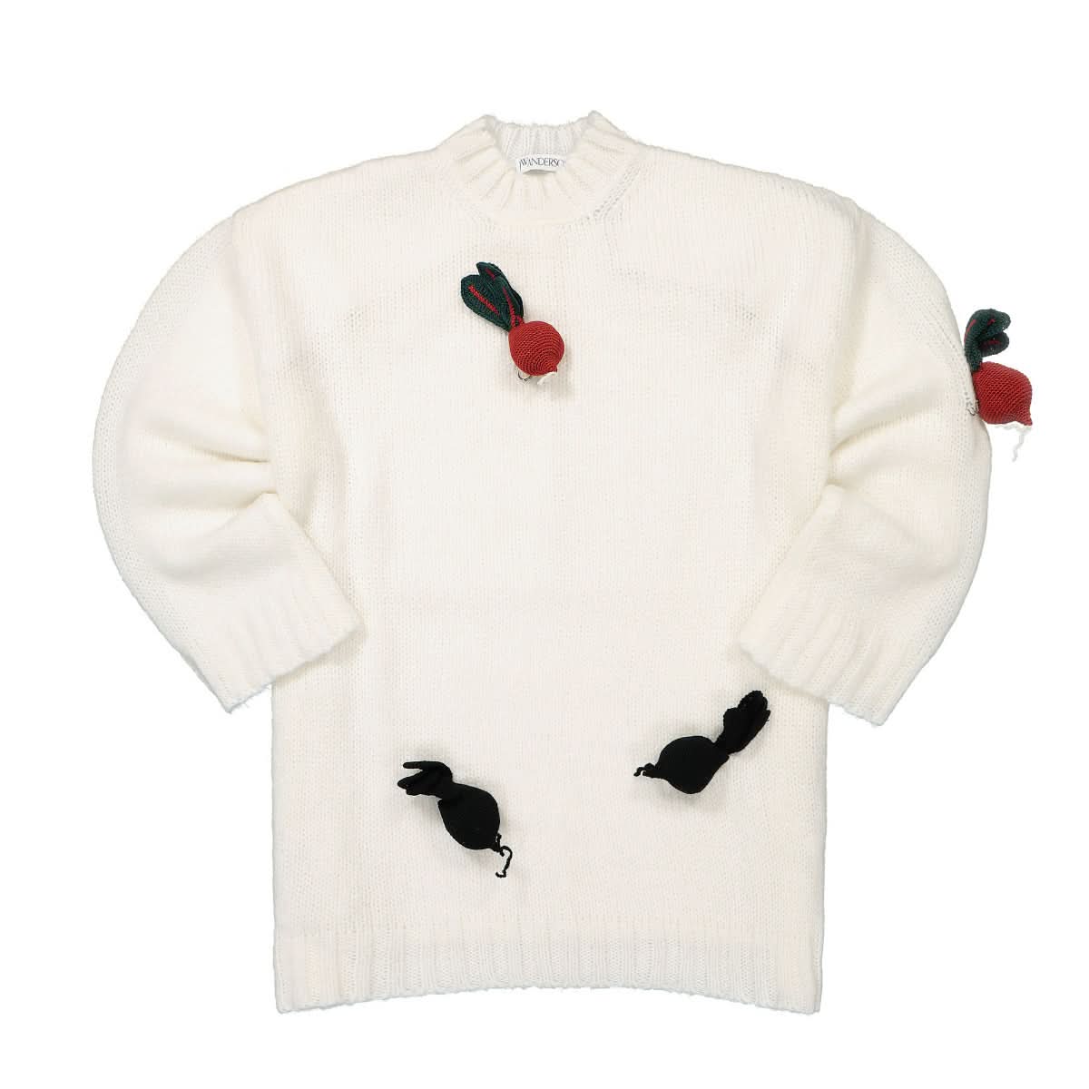 JW Anderson 3D Radish Crewneck Jumper White Detail view 1 | Gate