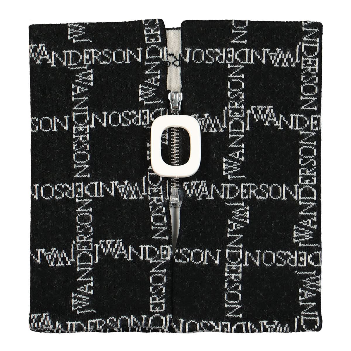 JW Anderson Logo Grid Foldover Neckband Black Detail view 1 | Gate