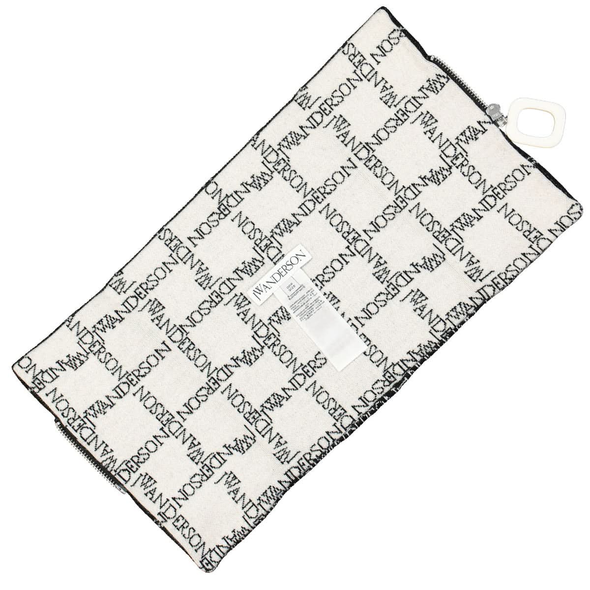 JW Anderson Logo Grid Foldover Neckband Black Detail view 3 | Gate