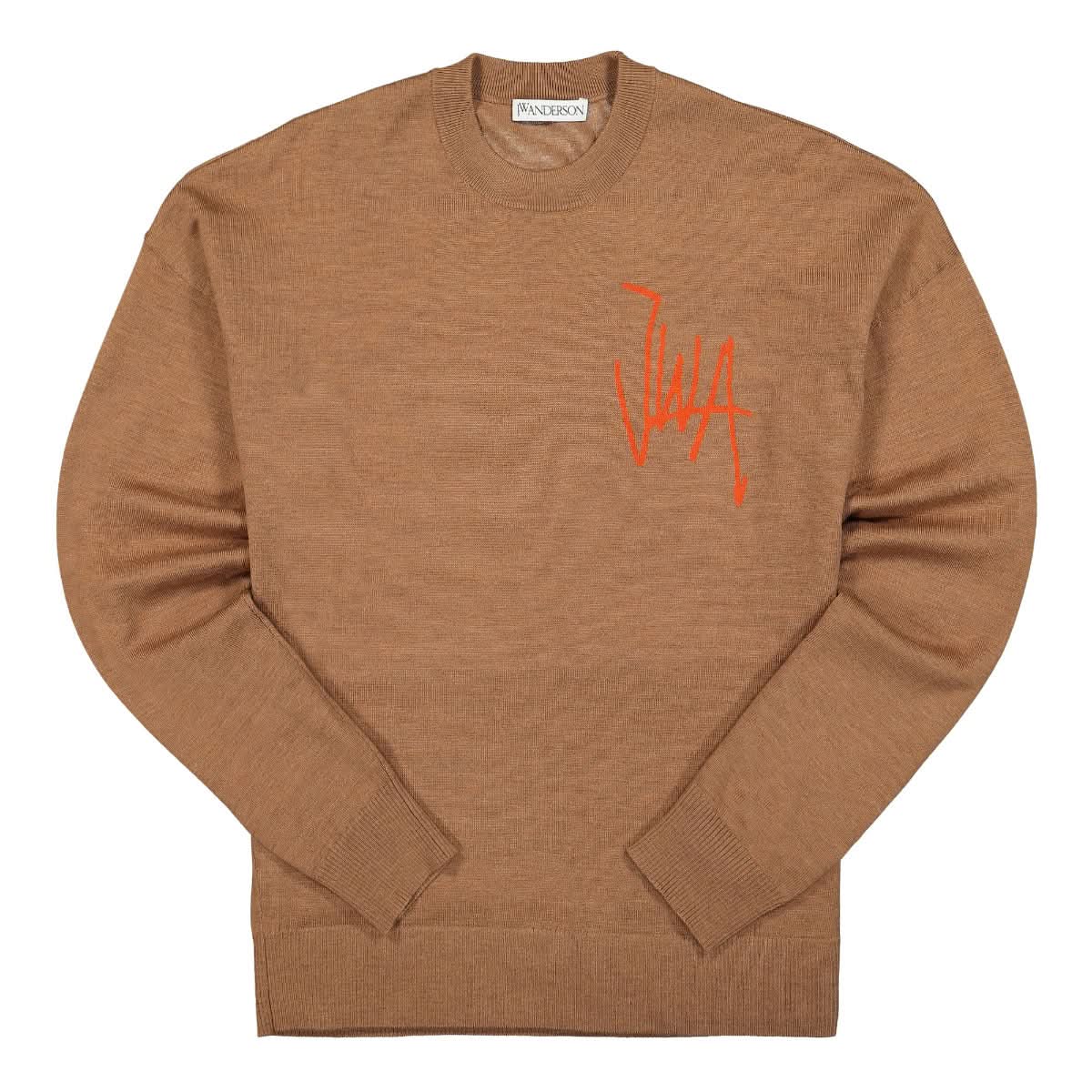 JW Anderson Crewneck Jumper Brown Detail view 1 | Gate