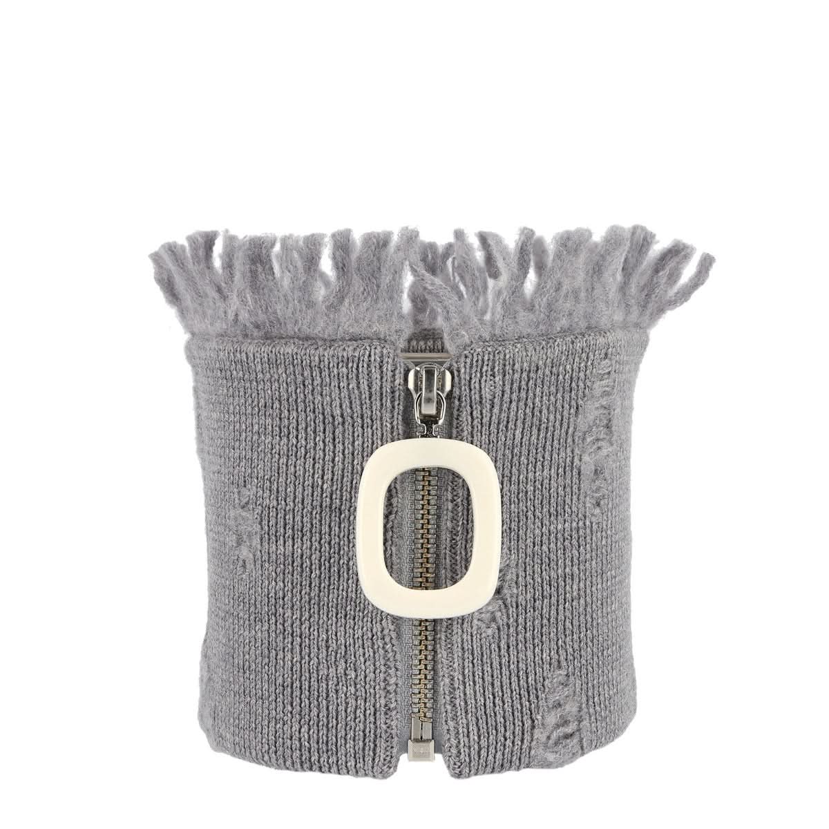 JW Anderson Fringe Neckband Grey Detail view 1 | Gate