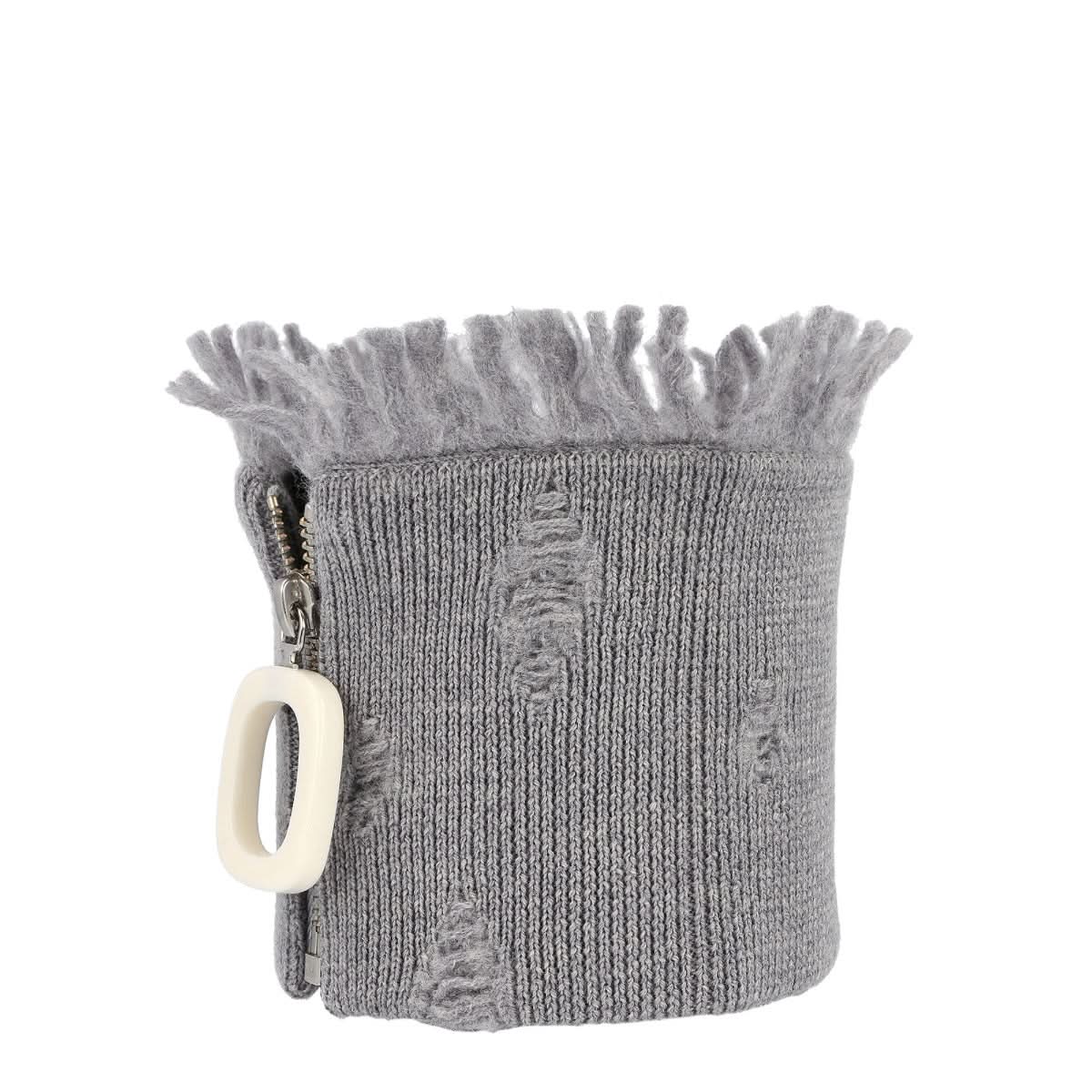 JW Anderson Fringe Neckband Grey Detail view 2 | Gate