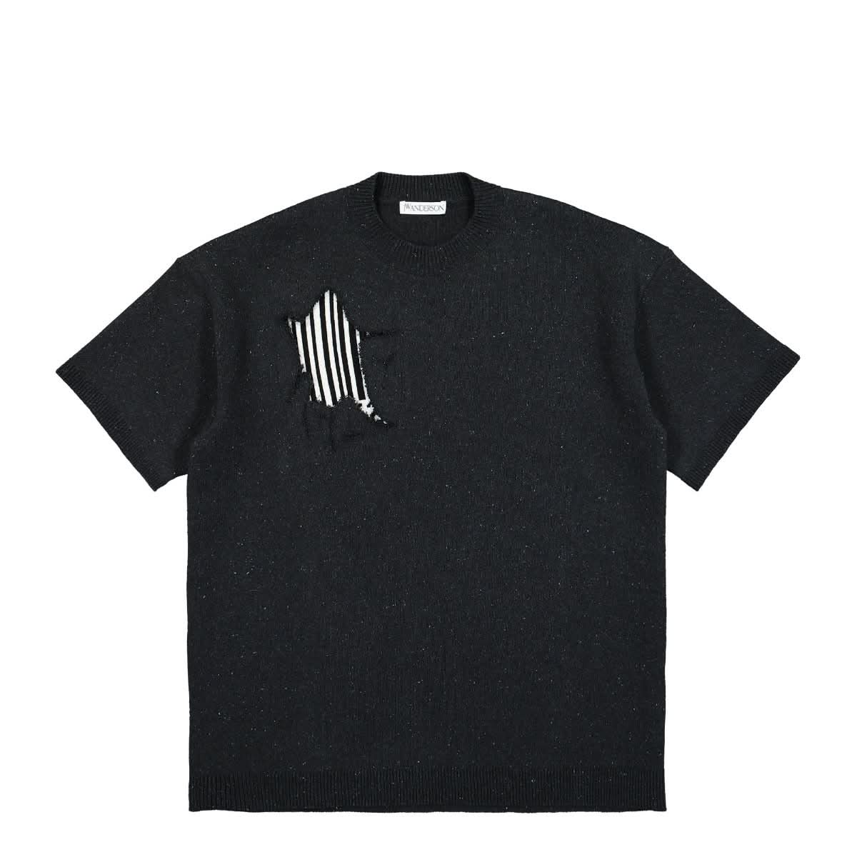 JW Anderson Recycled Denim Barcode Jumper Grey Detail view 1 | Gate