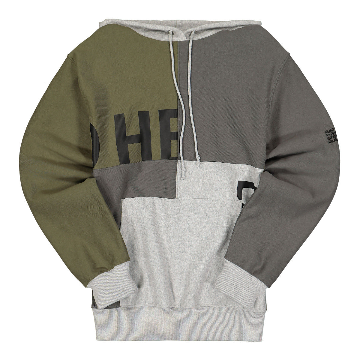 Helmut Lang Patchwork Hoodie Olive Detail view 1 | Gate