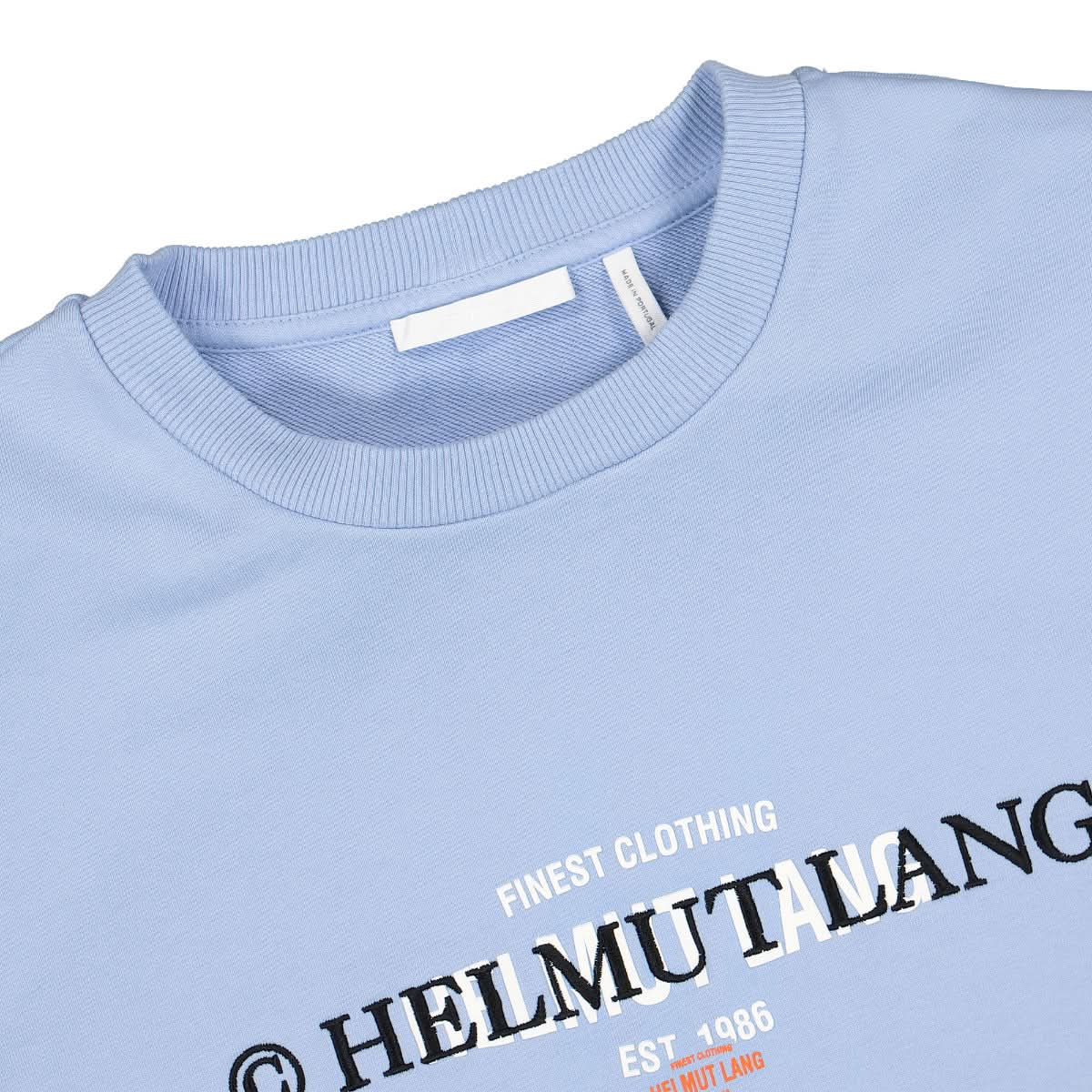 Helmut Lang Layer Logo Crew Sweater Blue Detail view 3 | Gate