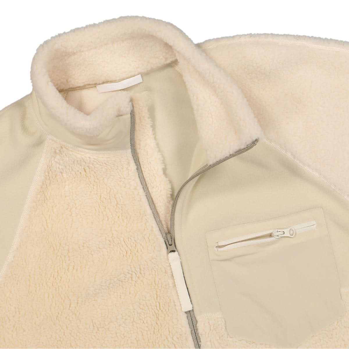 Helmut Lang Patchwork Shaggy Fleece Jacket Beige Detail view 3 | Gate