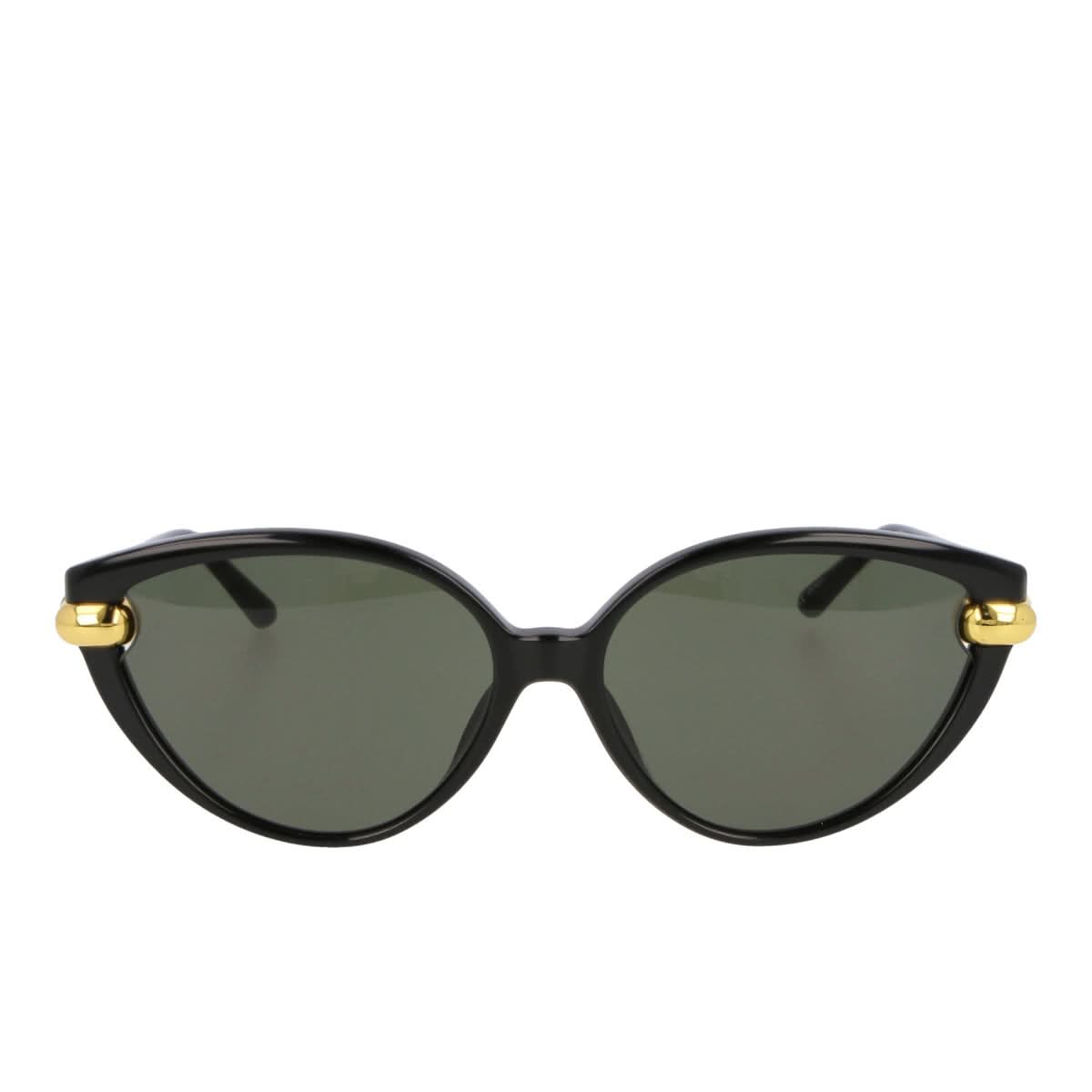 Linda Farrow Palm Cat Eye Sun Glasses Black Detail view 2 | Gate