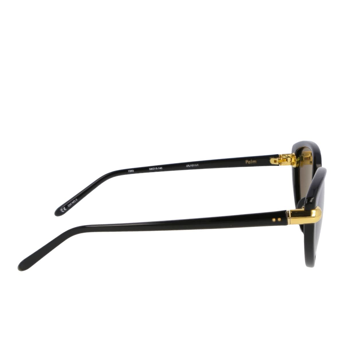 Linda Farrow Palm Cat Eye Sun Glasses Black Detail view 3 | Gate