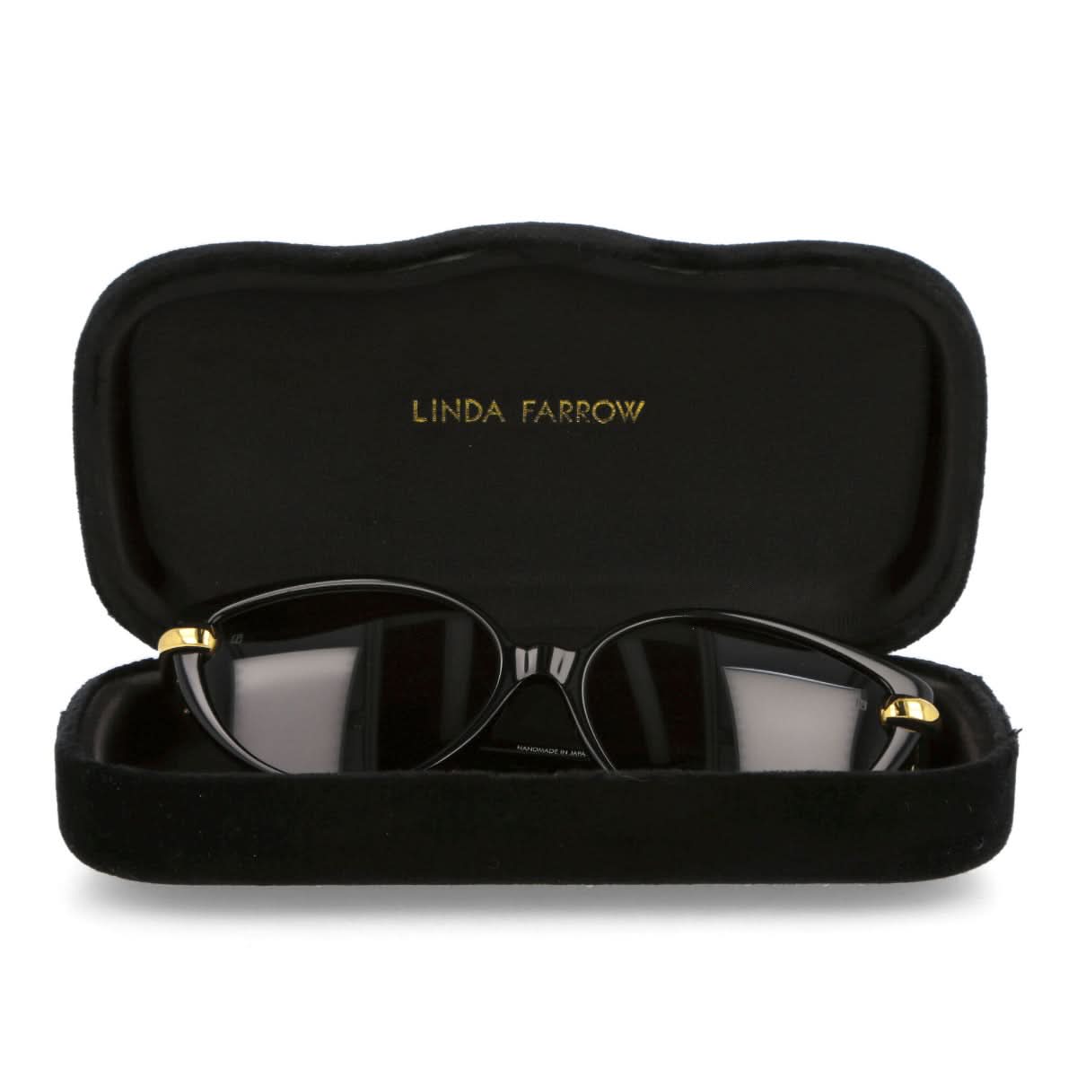 Linda Farrow Palm Cat Eye Sun Glasses Black Detail view 4 | Gate