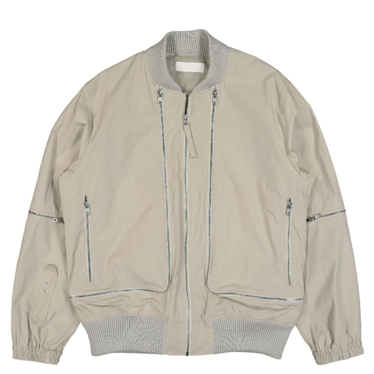 Helmut Lang Zip Mesh Bomber Jacket Grey Detail view 1 | Gate
