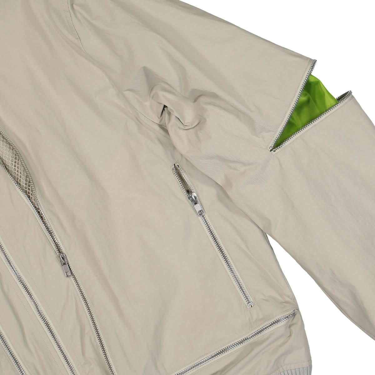 Helmut Lang Zip Mesh Bomber Jacket Grey Detail view 5 | Gate