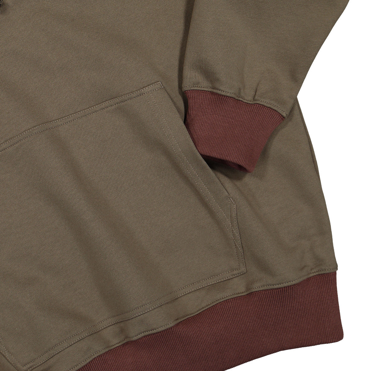 Helmut Lang Combo Hoodie Brown,Olive Detail view 4 | Gate