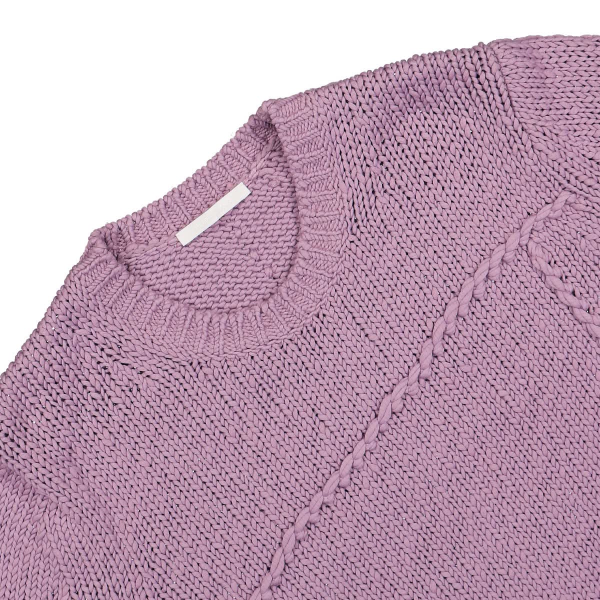 Helmut Lang Seamed Crewneck Sweater Pink,Purple Detail view 3 | Gate