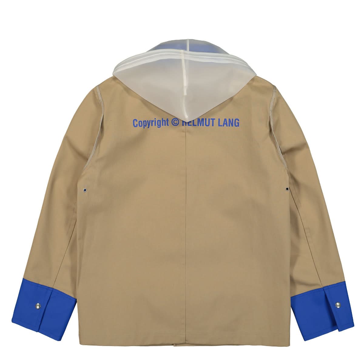 Helmut Lang Rubber Mac Coat Beige,Blue Detail view 2 | Gate