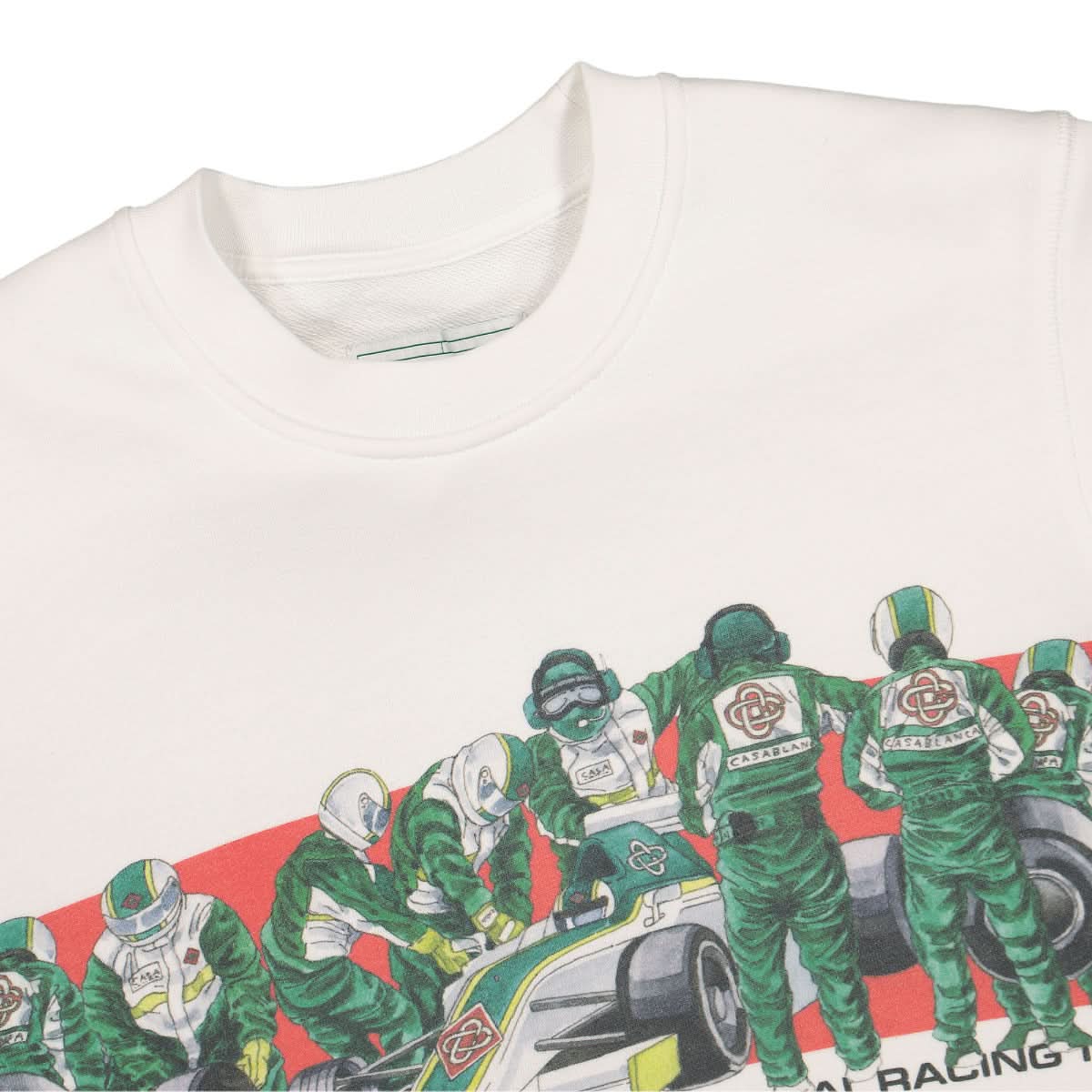 Casablanca Pit Crew Printed Sweatshirt White Detail view 3 | Gate