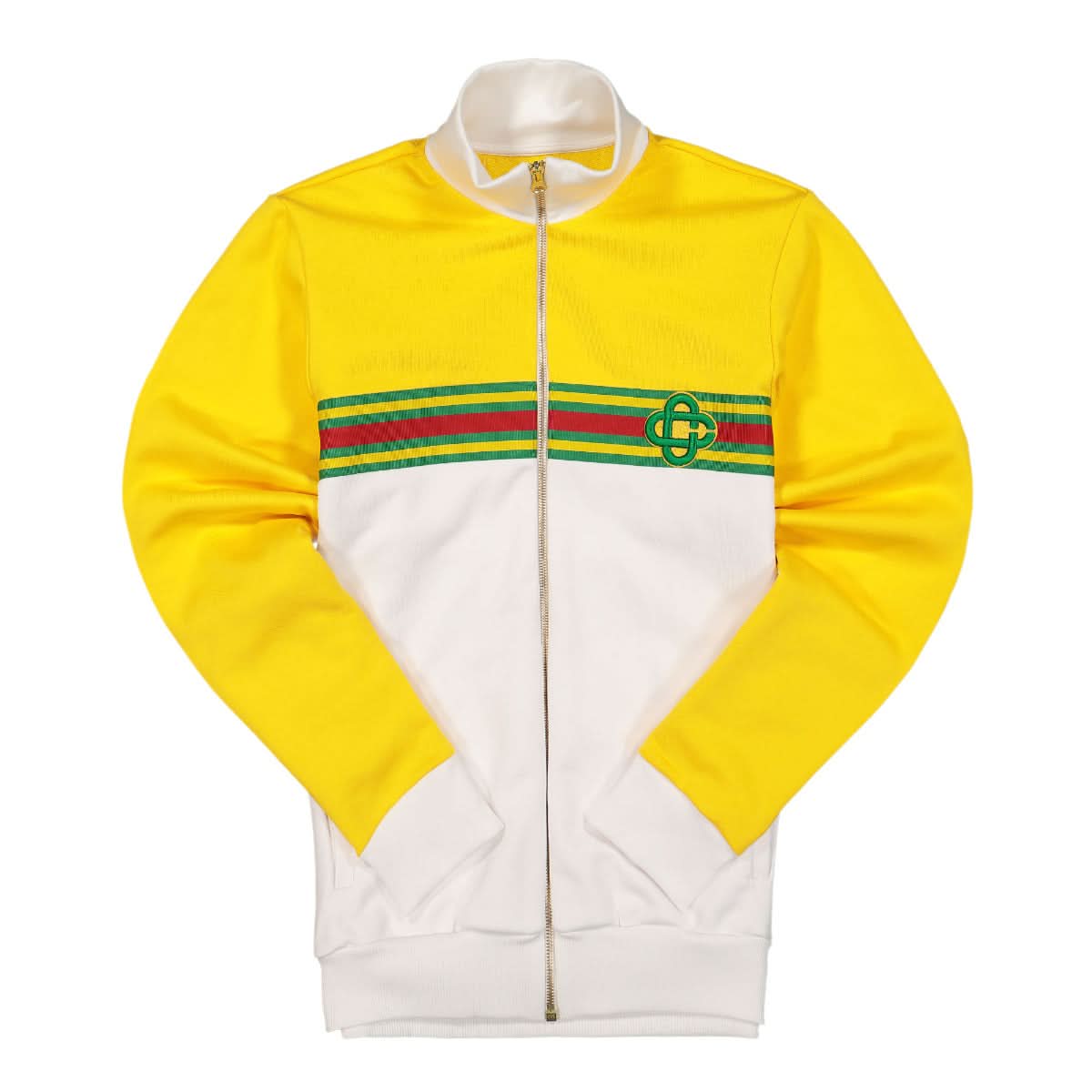 Casablanca Mens Colour Block Zip Up Tracksuit Top White,Yellow Detail view 1 | Gate