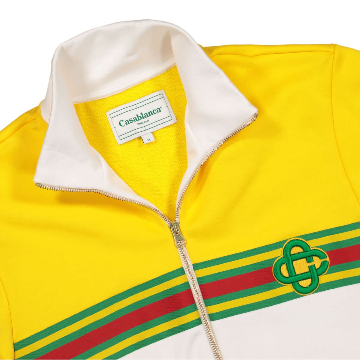 Casablanca Mens Colour Block Zip Up Tracksuit Top White,Yellow Detail view 3 | Gate