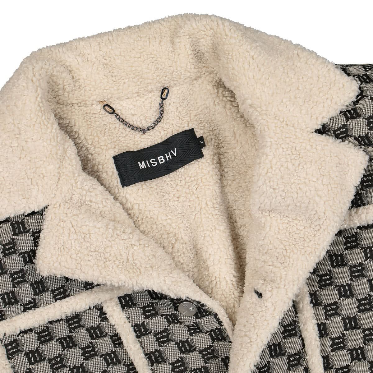 MISBHV Jacquard Canvas Monogram Upcycled Sherpa Grey Detail view 3 | Gate