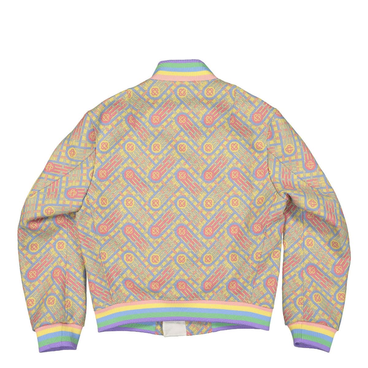 Casablanca Wool Jacquard Bomber Jacket Multicolor Detail view 2 | Gate