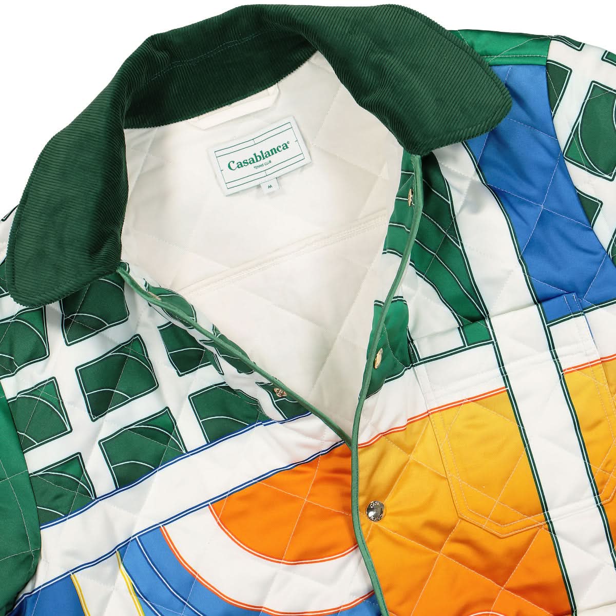 Casablanca Printed and Quilted Hunting Jacket Multicolor Detail view 4 | Gate