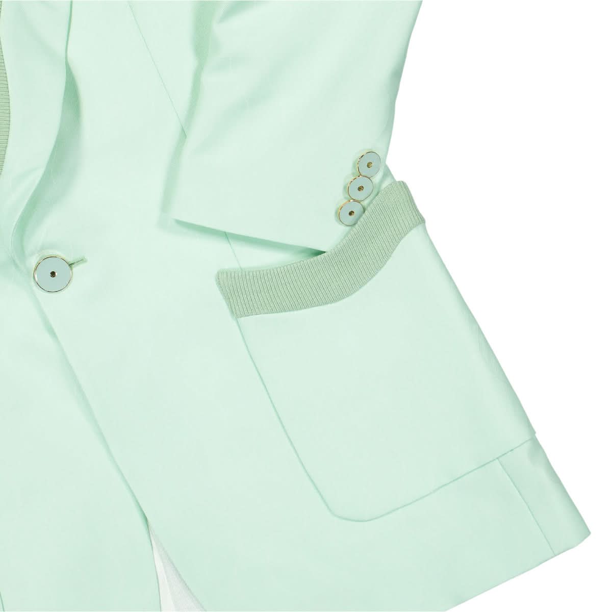 Casablanca Single Breasted Rib Blazer Green Detail view 4 | Gate