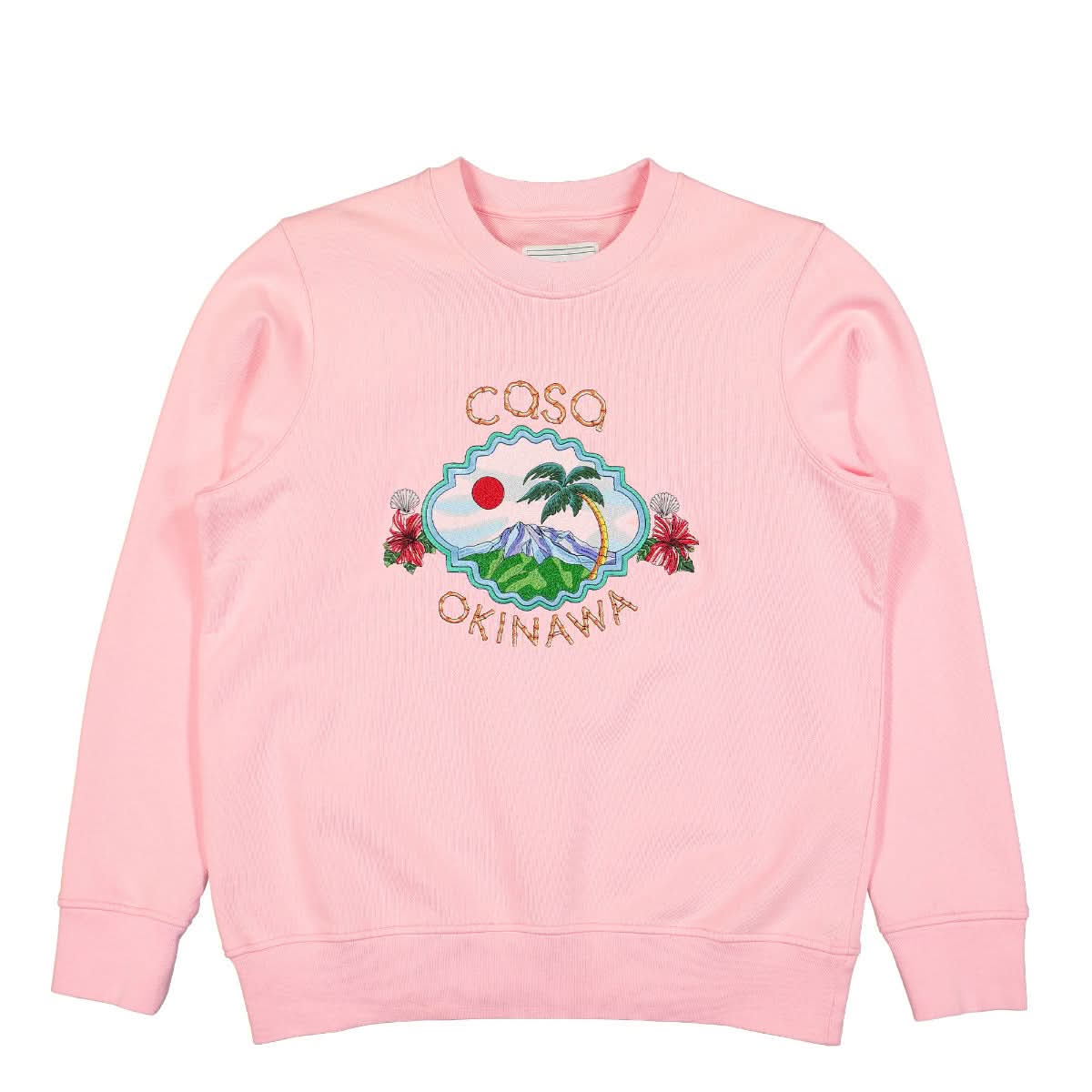 Casablanca Okinawa Embroidered Sweatshirt Pink Detail view 1 | Gate