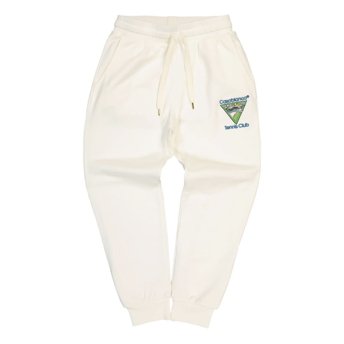 Casablanca Embroidered Sweatpant White Detail view 1 | Gate