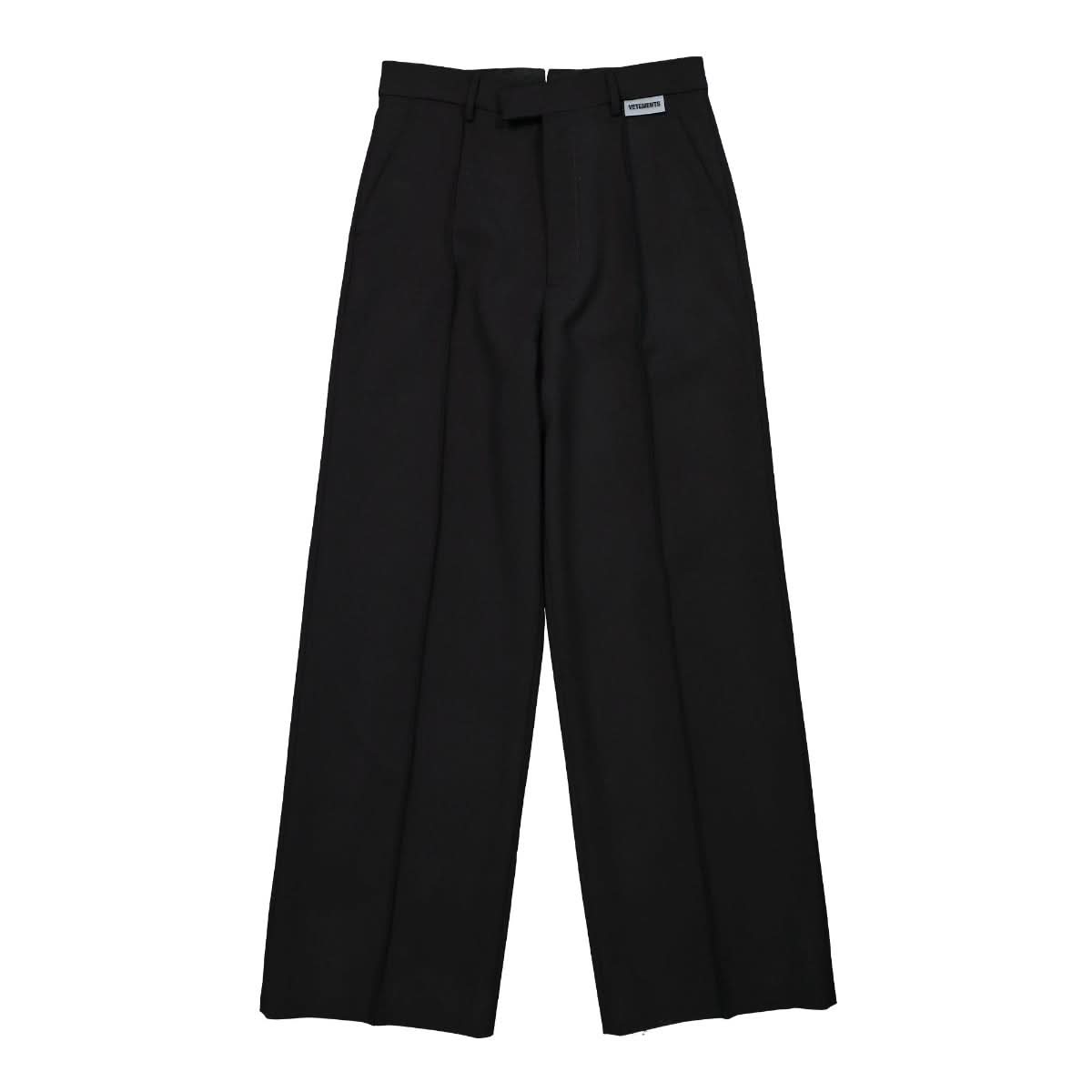 VETEMENTS Wide Leg Tailored Pants Black Detail view 1 | Gate
