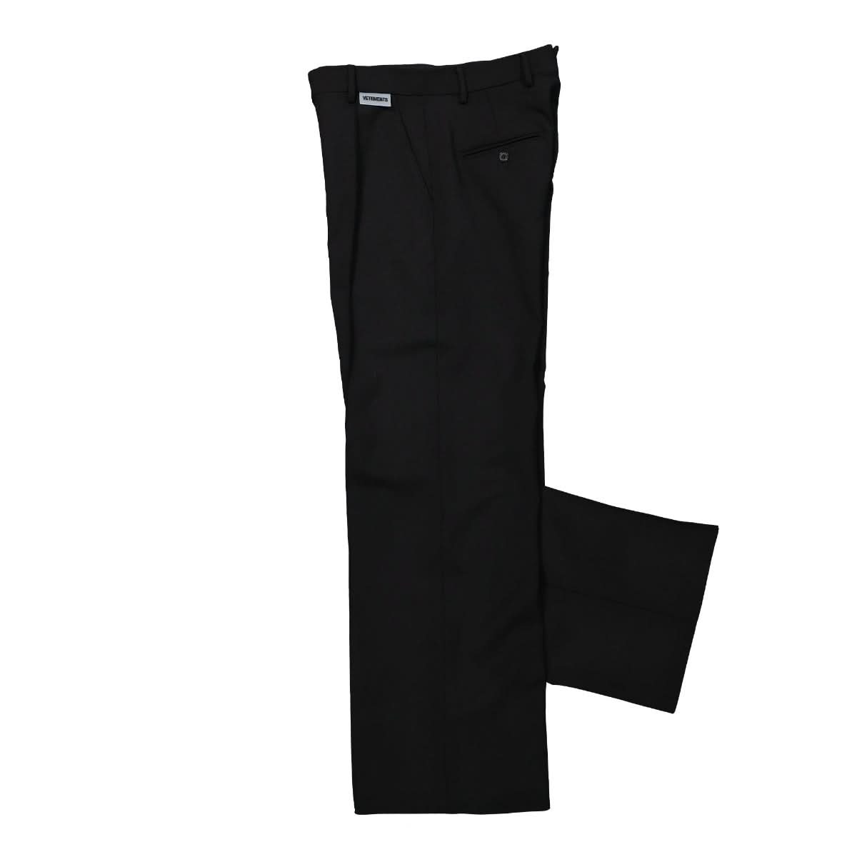 VETEMENTS Wide Leg Tailored Pants Black Detail view 3 | Gate