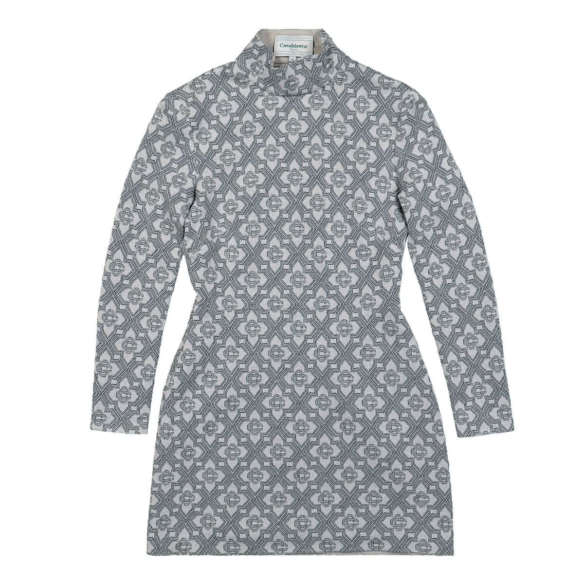 Casablanca Low Back Mini Dress Grey,Blue Detail view 1 | Gate