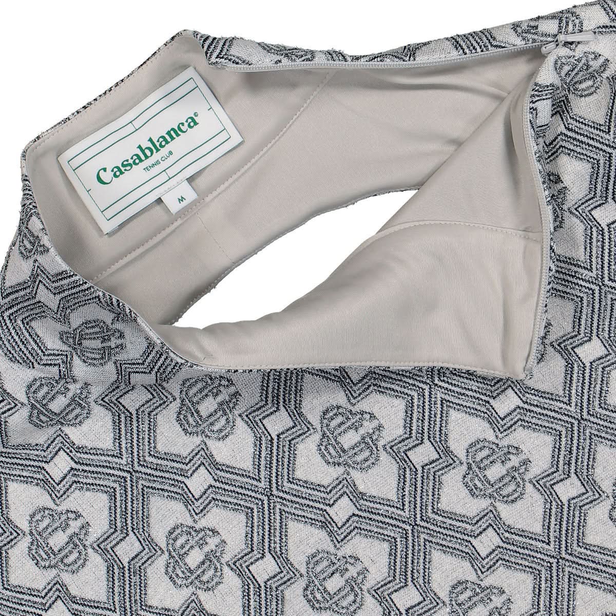 Casablanca Low Back Mini Dress Grey,Blue Detail view 4 | Gate