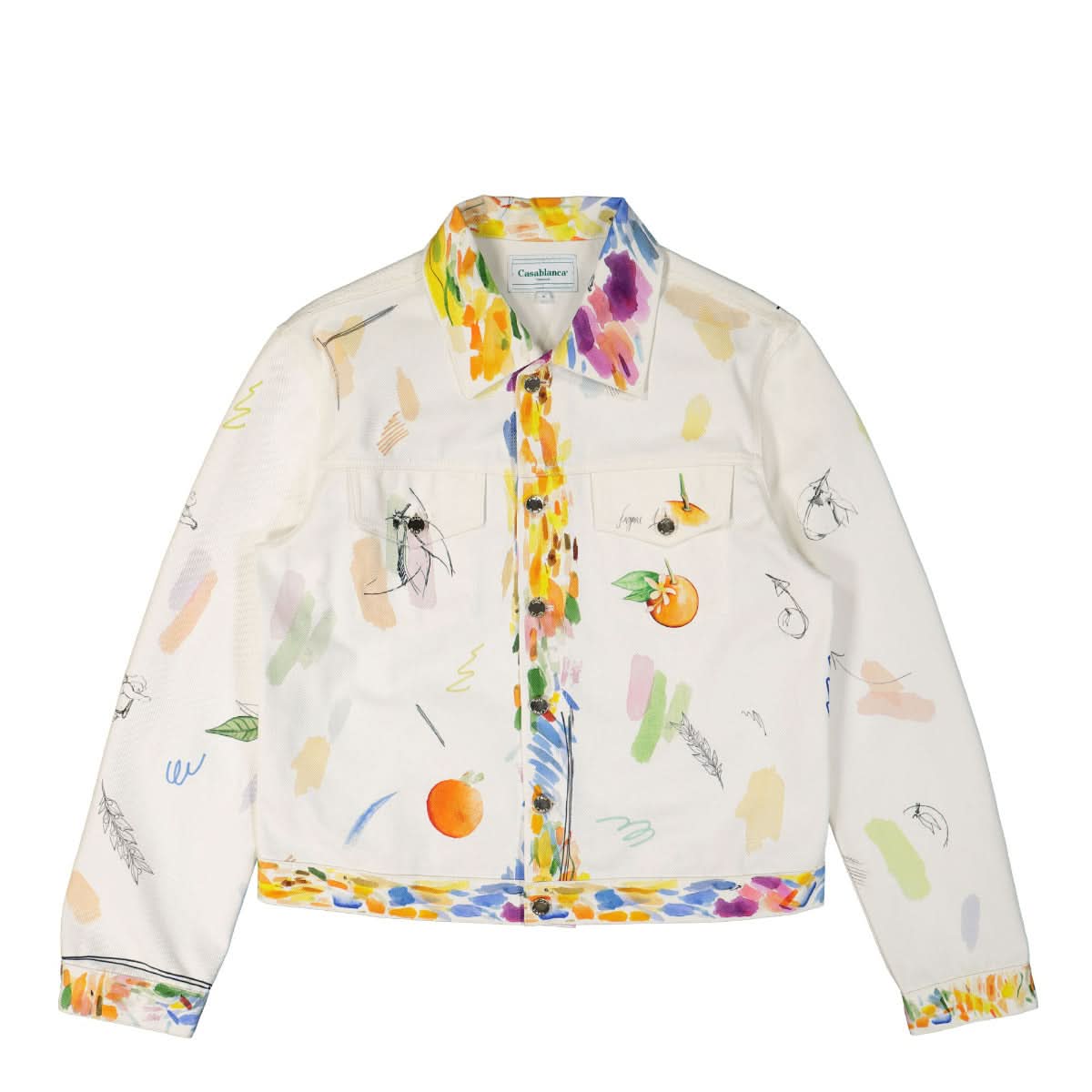 Casablanca Printed Denim Jacket Multicolor Detail view 1 | Gate