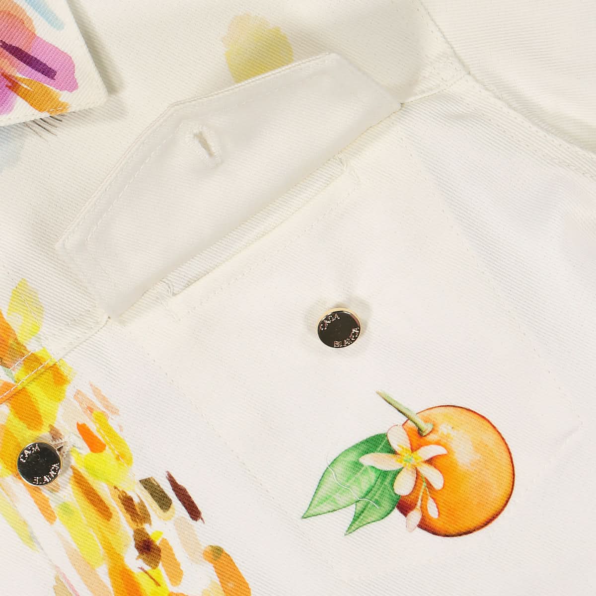 Casablanca Printed Denim Jacket Multicolor Detail view 4 | Gate