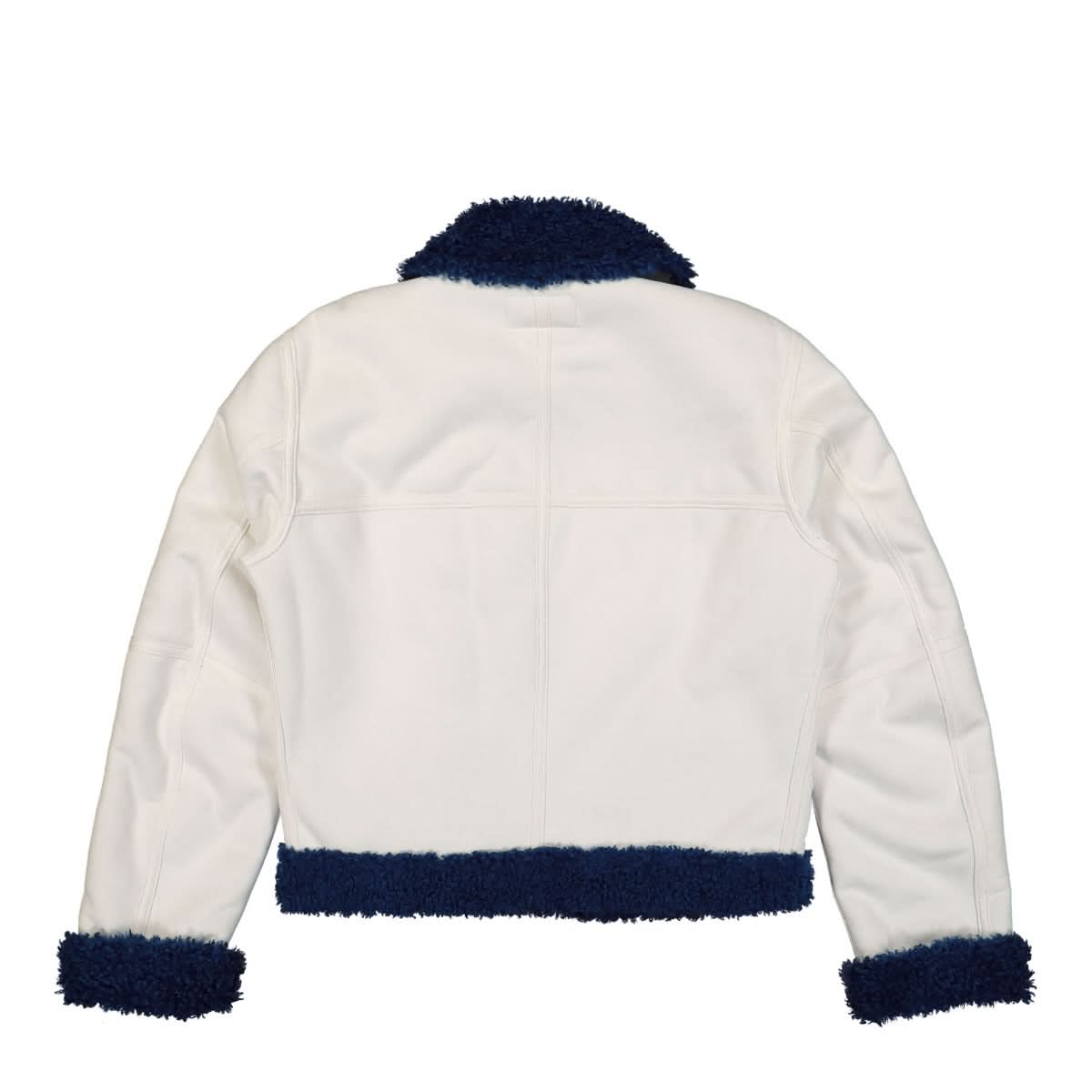 Casablanca Faux Fur Aviator Jacket White,Blue Detail view 2 | Gate