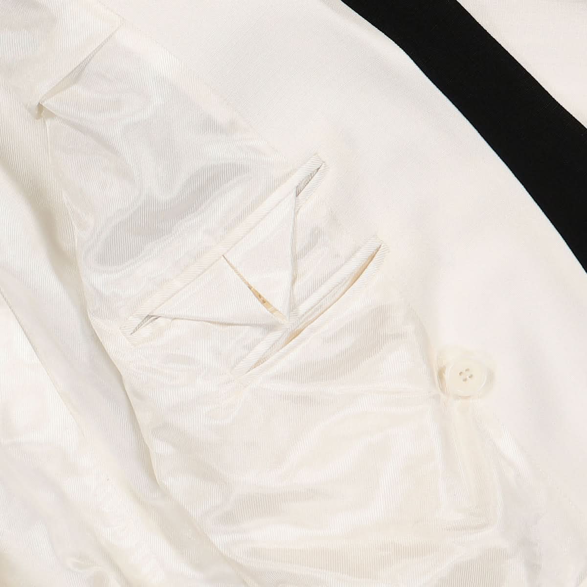 Casablanca Contrast Lapel Double Breasted Blazer White Detail view 4 | Gate