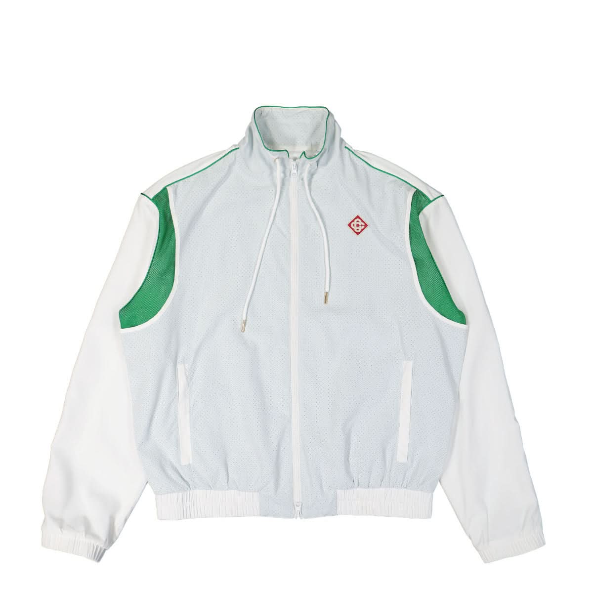 Casablanca Perforated Layered Track Jacket White Detail view 1 | Gate