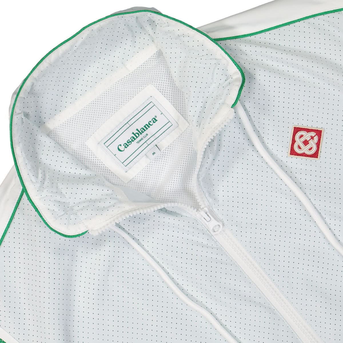 Casablanca Perforated Layered Track Jacket White Detail view 3 | Gate