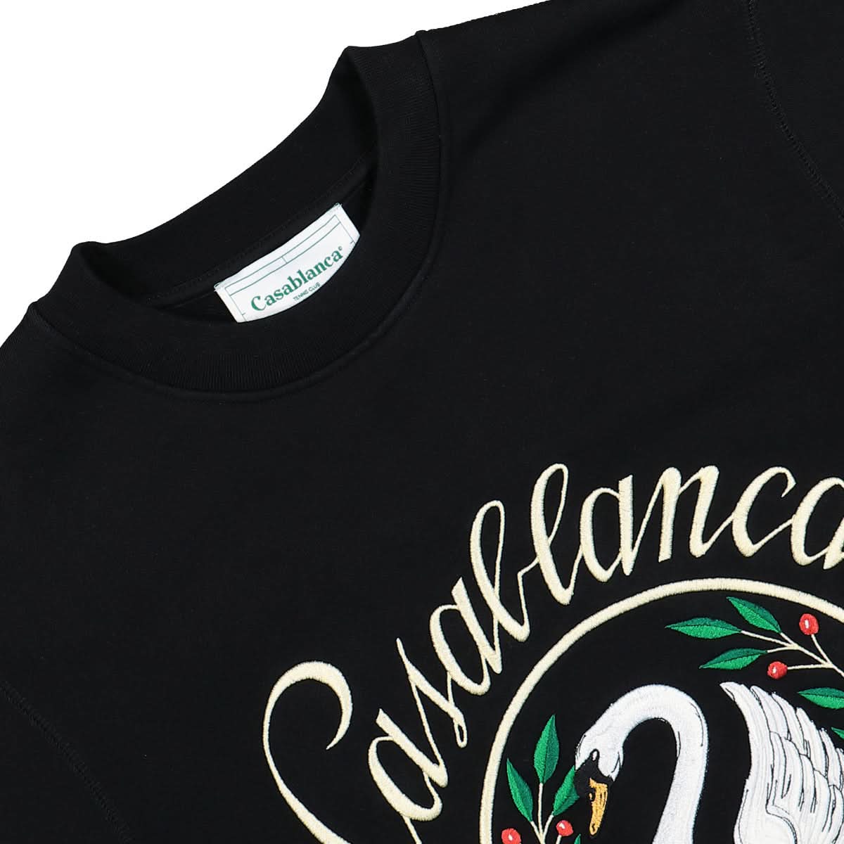 Casablanca Emblem de Cygne Embroidered Sweatshirt Black Detail view 3 | Gate