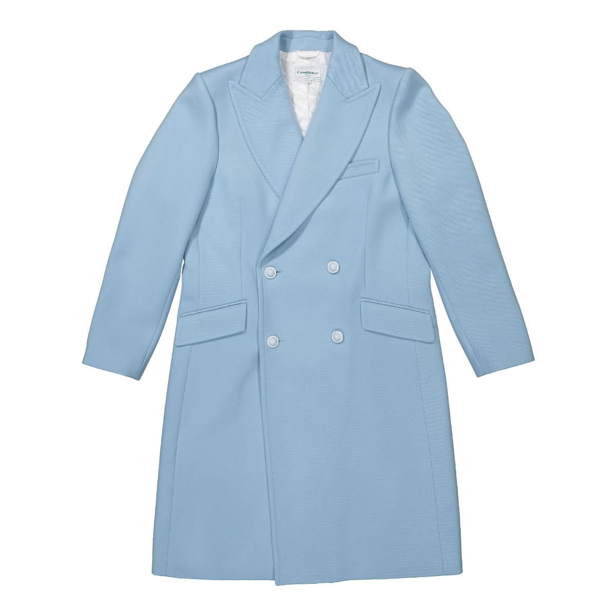 Casablanca Double Breasted Overcoat Blue Detail view 1 | Gate