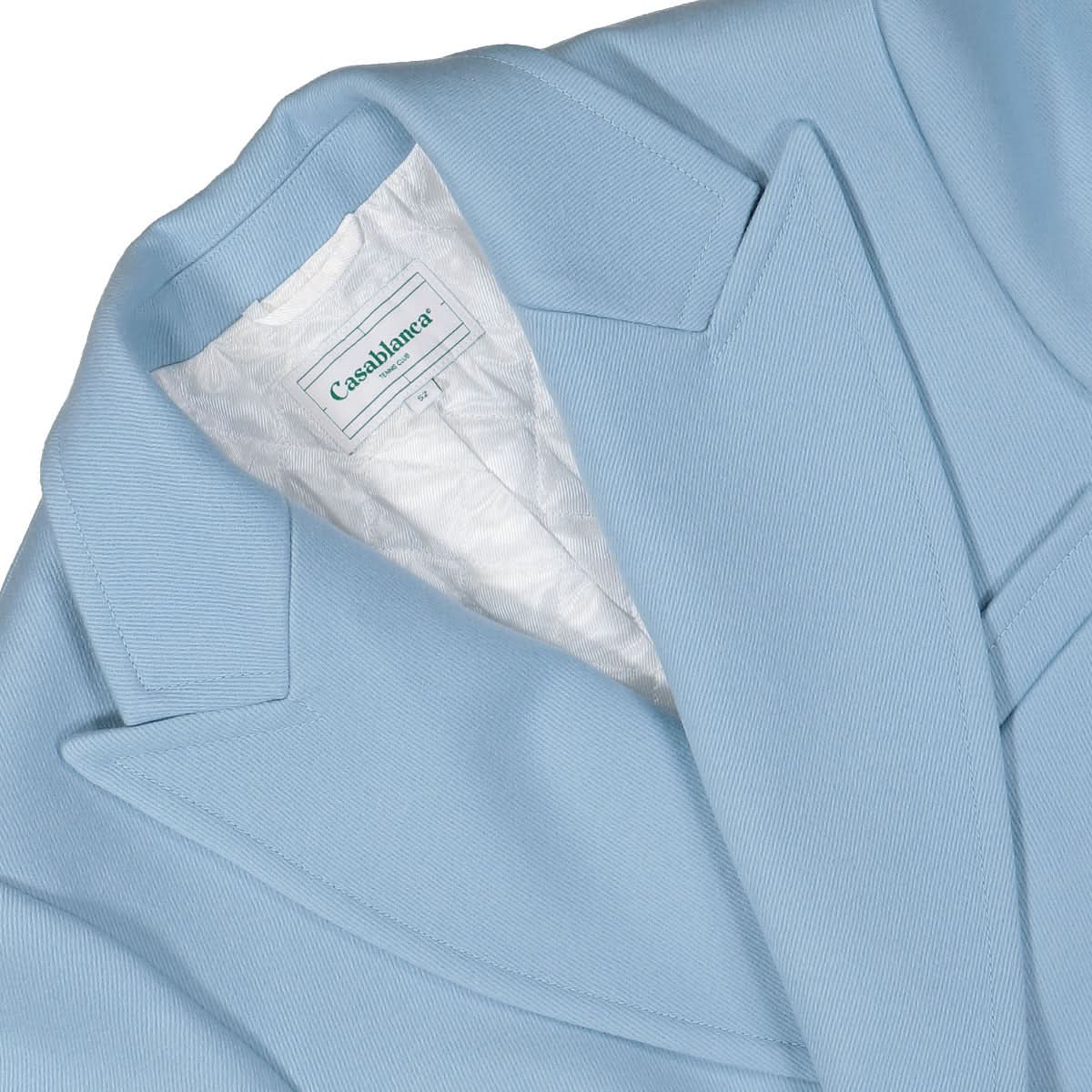 Casablanca Double Breasted Overcoat Blue Detail view 3 | Gate