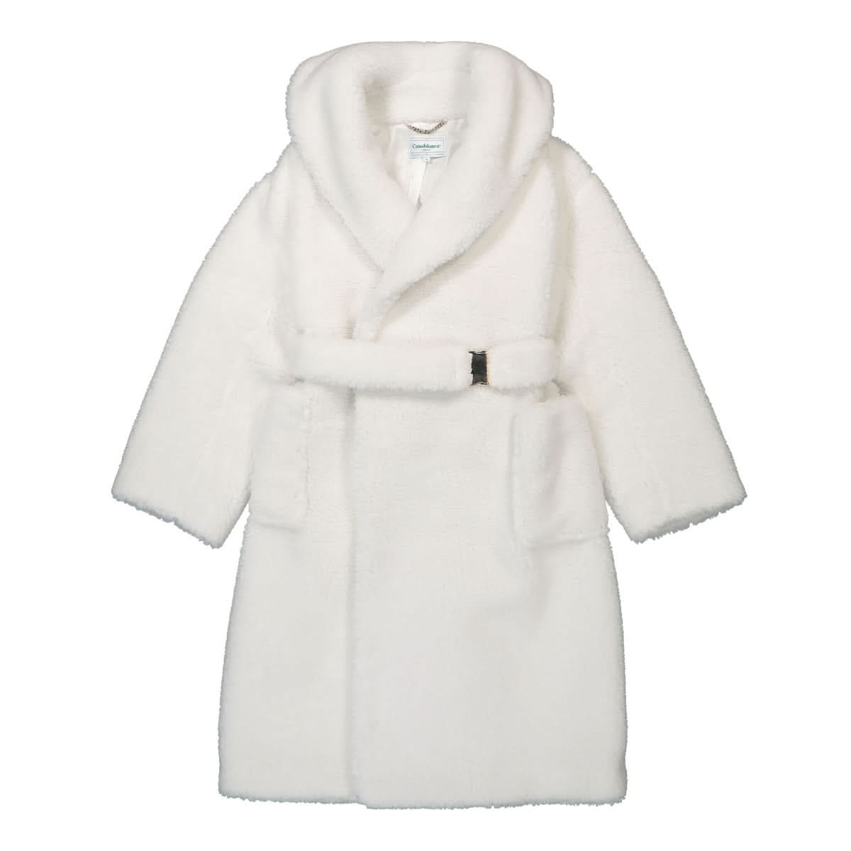 Casablanca Recycled Polyester Shearling Robe White Detail view 1 | Gate