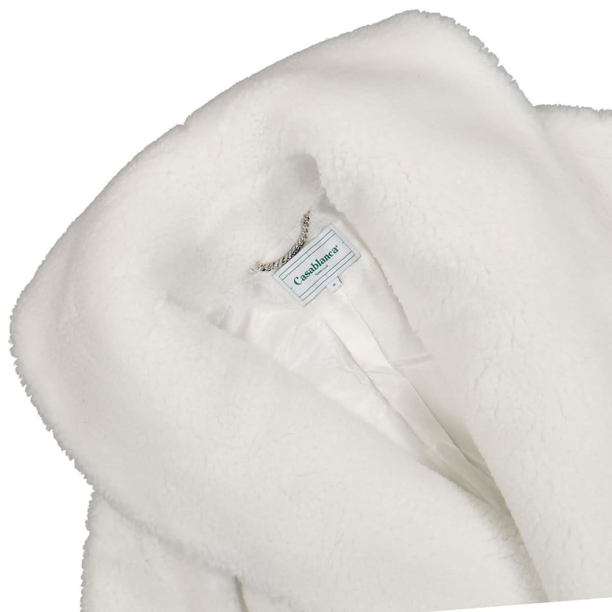 Casablanca Recycled Polyester Shearling Robe White Detail view 3 | Gate