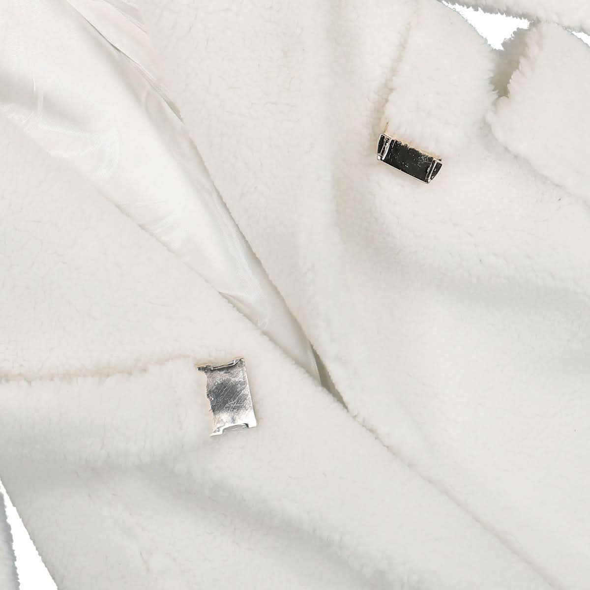 Casablanca Recycled Polyester Shearling Robe White Detail view 4 | Gate