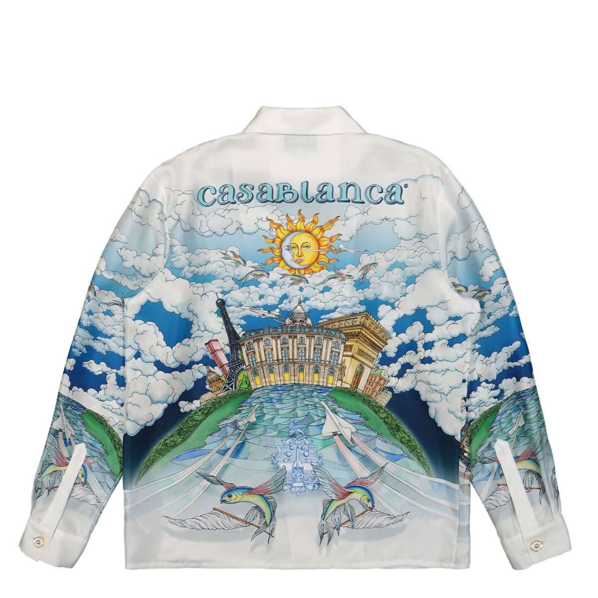 Casablanca Cuban Collar Long Sleeve Shirt Multicolor Detail view 2 | Gate