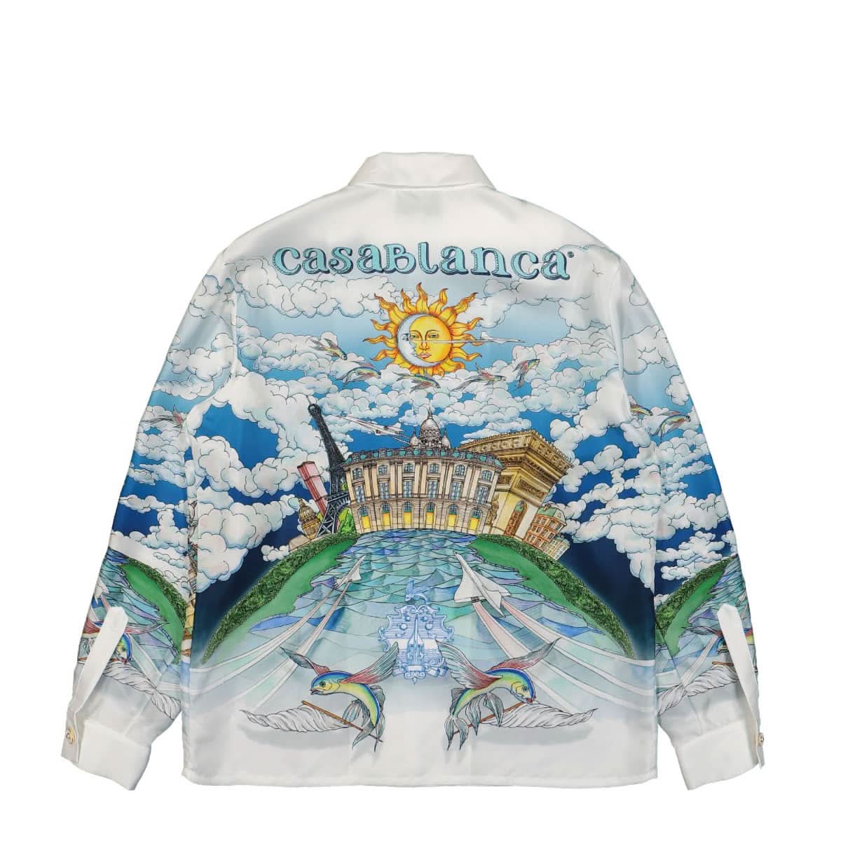 Casablanca Cuban Collar Long Sleeve Shirt Multicolor Detail view 1 | Gate