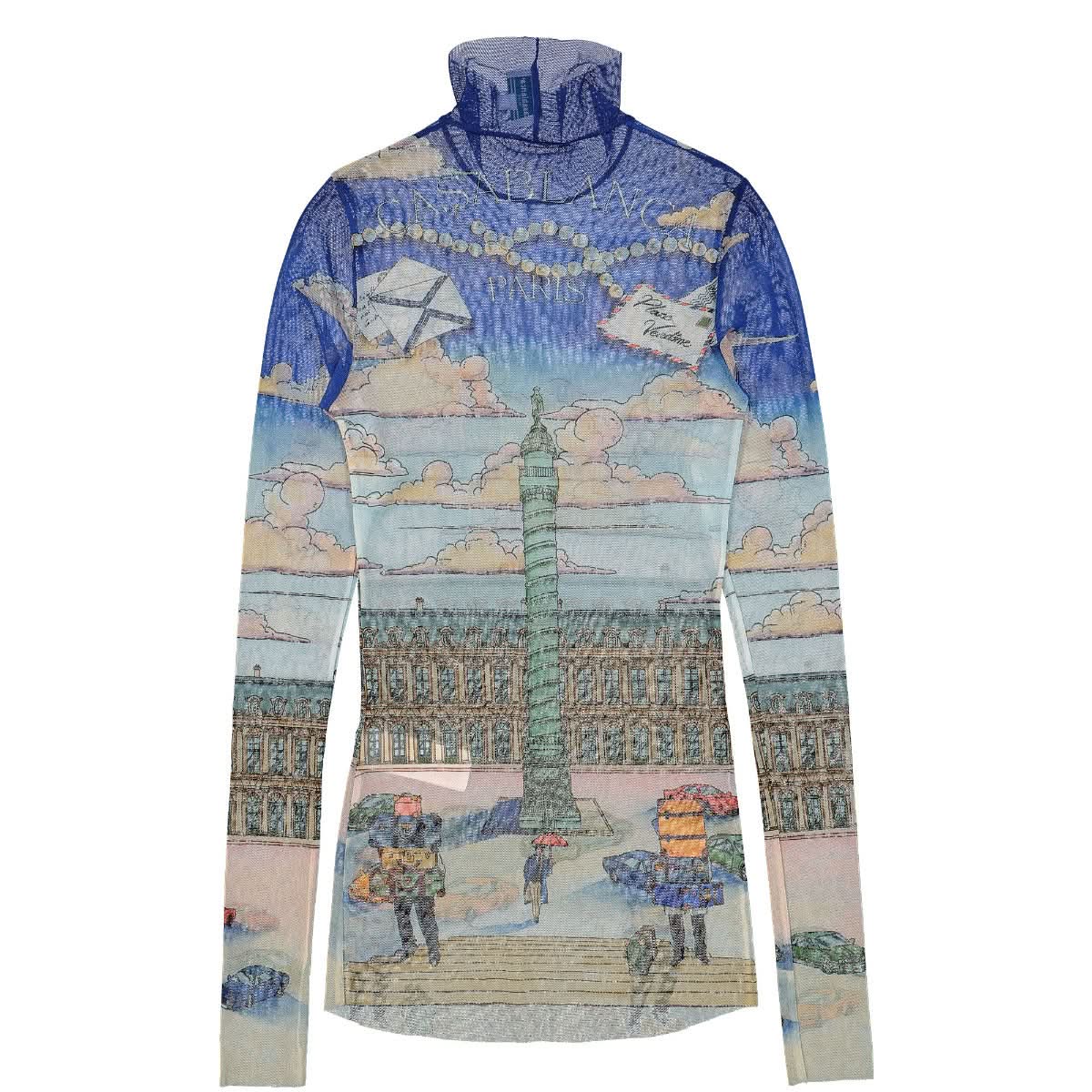 Casablanca Place Casa Printed Mesh Top Multicolor Detail view 2 | Gate