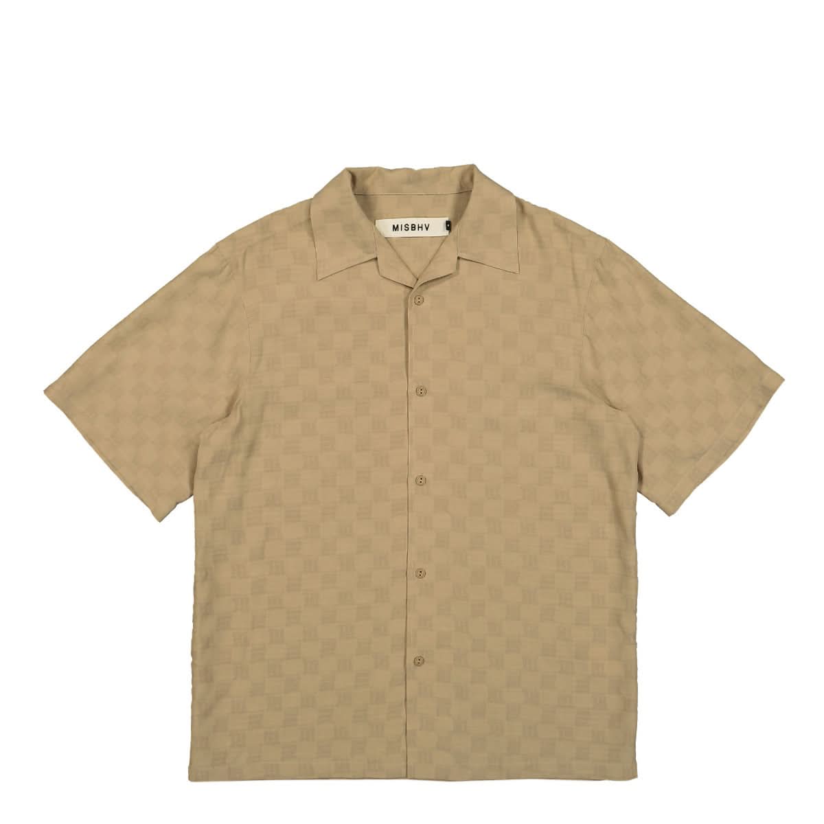 MISBHV Monogram Viscose Wool Shirt Beige Detail view 1 | Gate