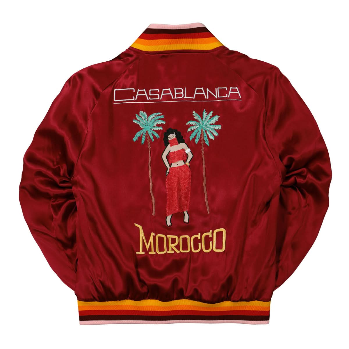 Casablanca Embroidered Souvenir Jacket Red Detail view 1 | Gate