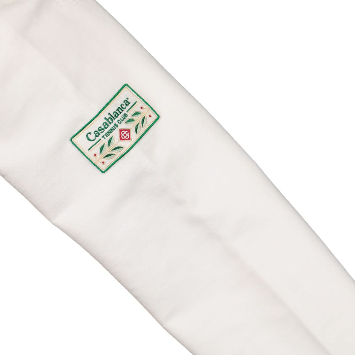 Casablanca Tennis Court Chenille Embroidered Sweatshirt White Detail view 4 | Gate